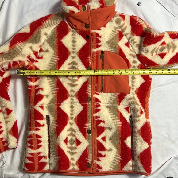 Pendleton women palisade shaped fleece jacket mango size Small new with tag - Picture 6 of 10